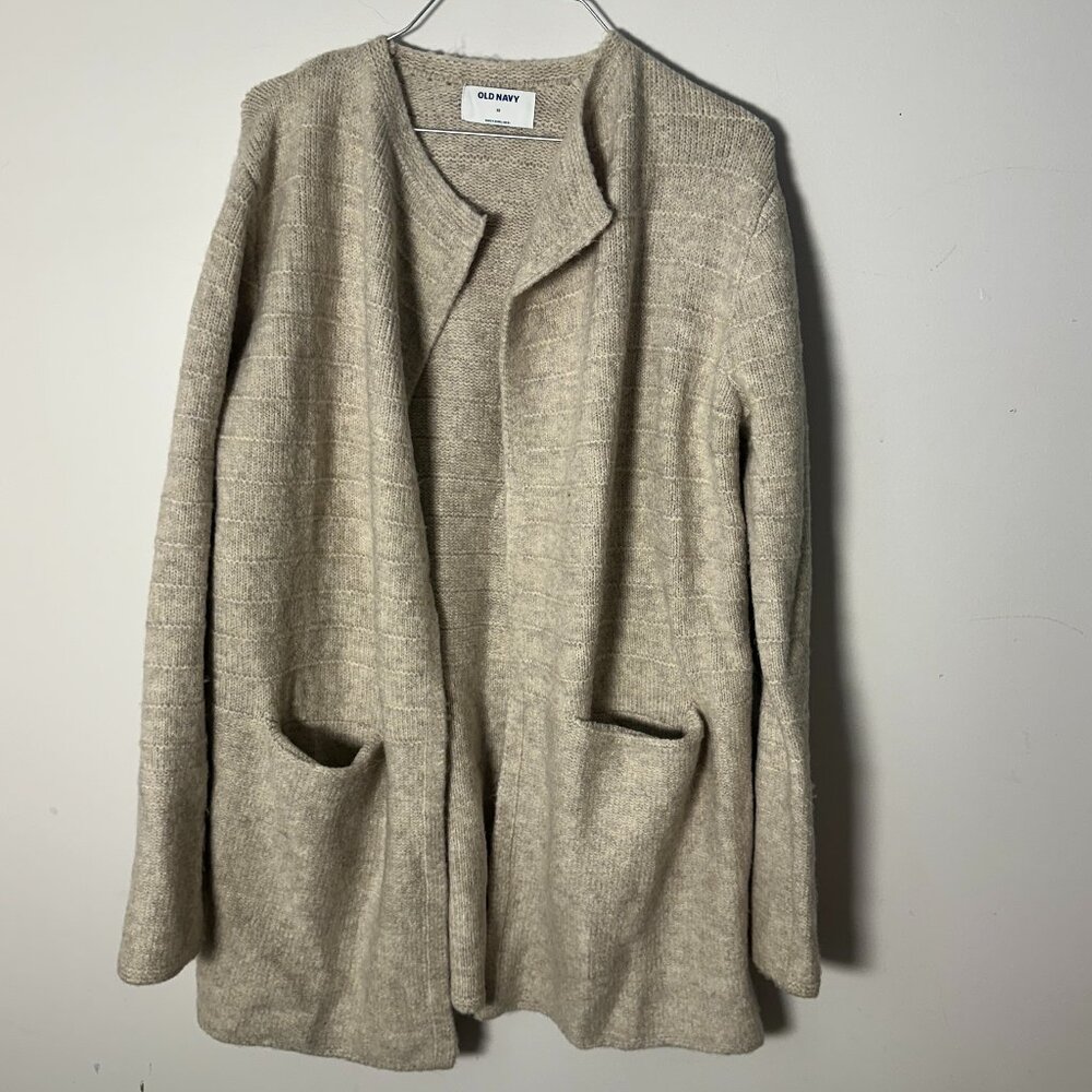 EUC Old Navy Womens Cream Long Sweater XS Extra Small